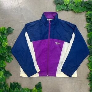 Vintage Reebok Navy Purple Colorblock Windbreaker Jacket